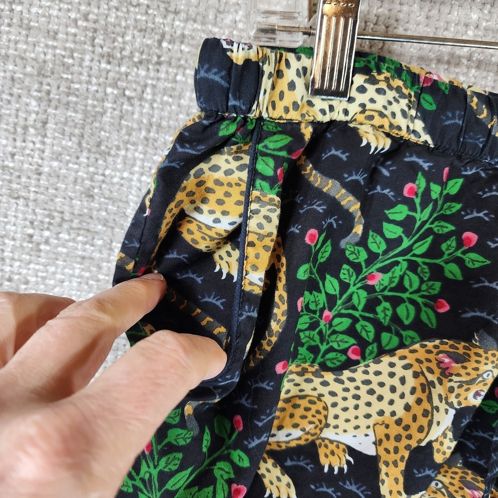 Print Fresh Bagheera Leopard Short Sleep Pajama Set Womens M Black Cotton Nice! - Picture 12 of 16